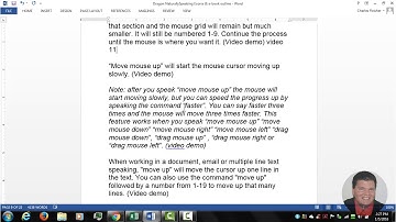 Learn How to Move the Mouse Hands-Free in All Directions in Dragon Naturally Speaking