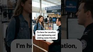 At the Airport Passport & Customs Conversation ✈️🇺🇸 #shorts  #englishspeaking