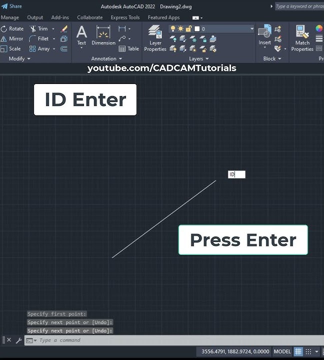 AutoCAD Find Coordinates of a Point #Shorts