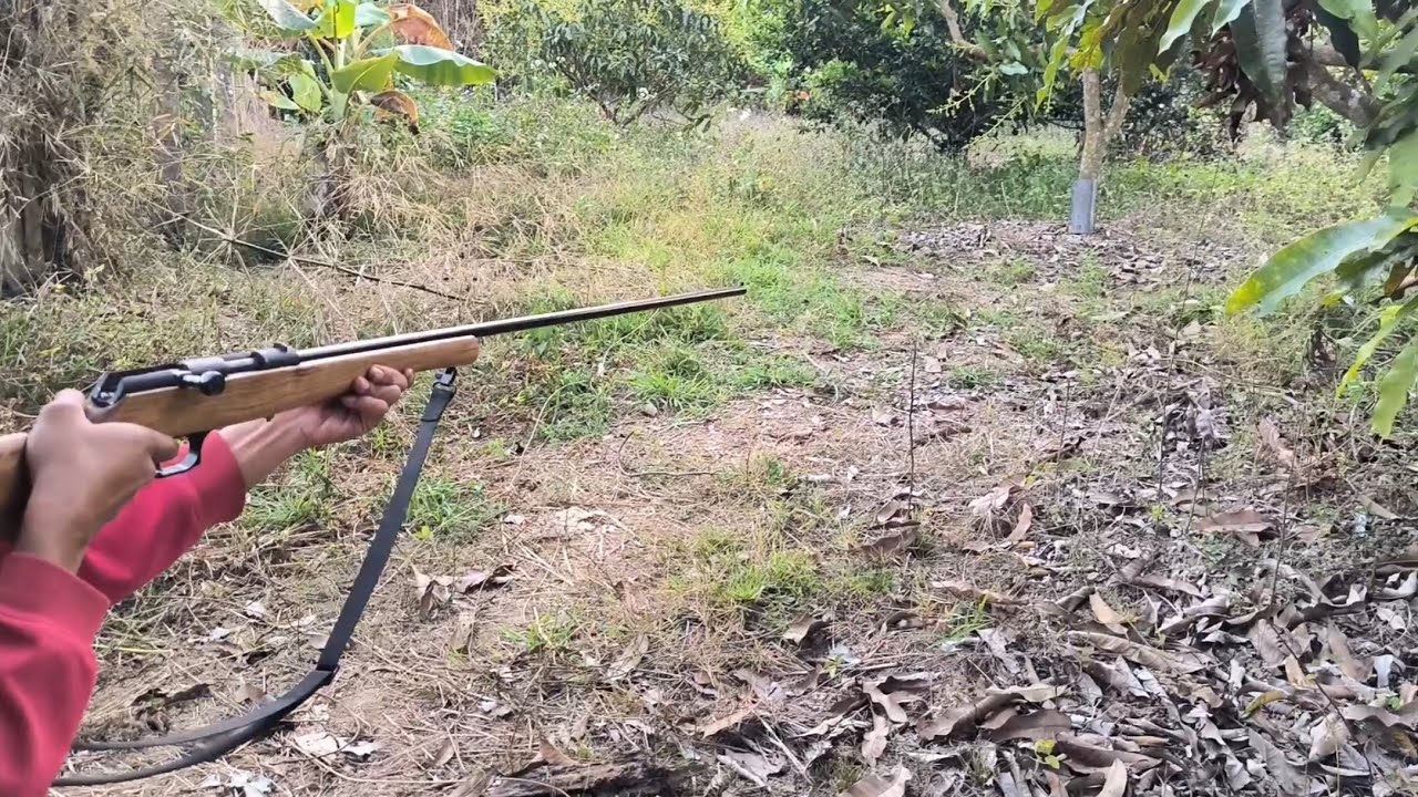 ปืนแก๊ปลูกเลื่อนไทยประดิษฐ์ (ลองยิง)