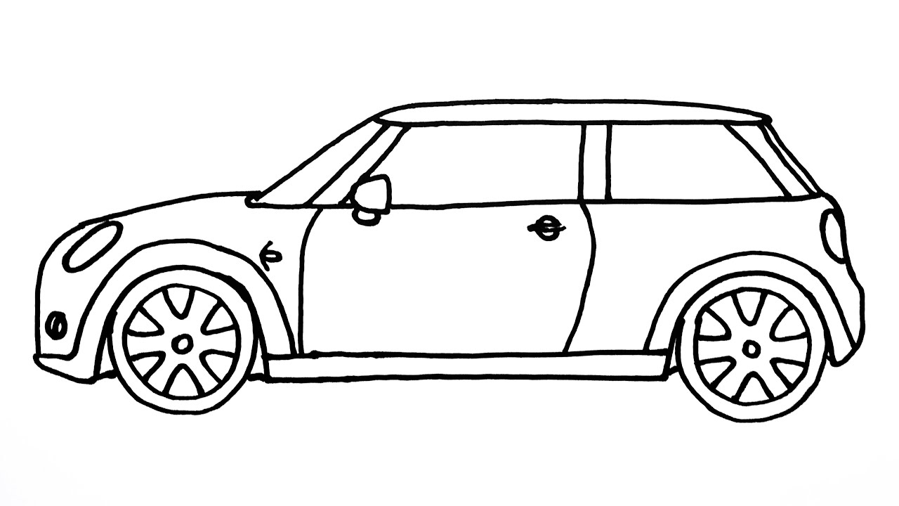 ‏How to Draw Mini Cooper Sports Car - Easy Cars Drawing ...