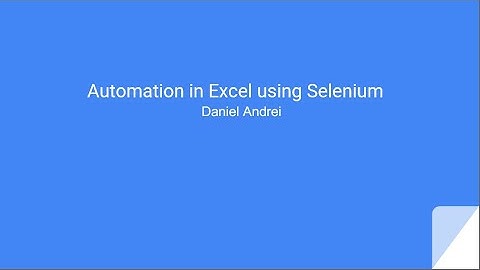 2  Automation in Excel Tutorial using Selenium