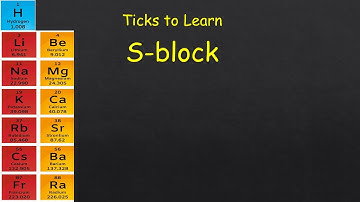 Tricks to learn S block elements