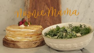 Homemade Mille Crepe Cake | Kale Salad