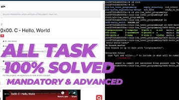 0x00. C - Hello, World : Quiz, Mandatory & Advanced Tasks #alx #alxafrica #alxsoftwareengineering
