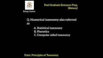 Numerical taxonomy | Biology Madam | BiologyMadam1511 | 02.01.2024