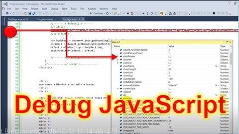 JS #02: Debug JavaScript in Visual Studio Debugger Breakpoints