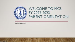 Mount Carmel School Parent Orientation School Year