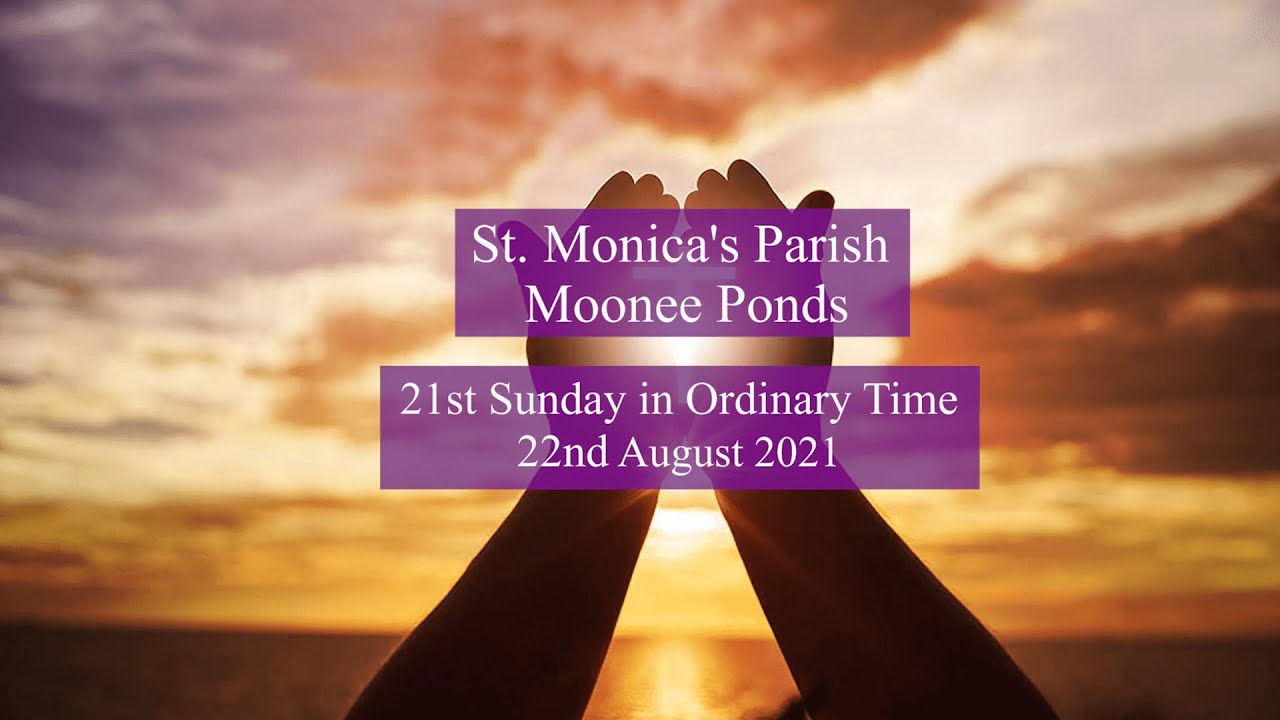 St. Monica's online mass 21st Sunday in Ordinary Time YouTube