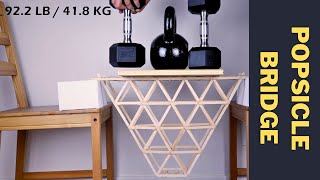 Modular Popsicle Stick Bridge: Customize Length & Depth with Triangles!
