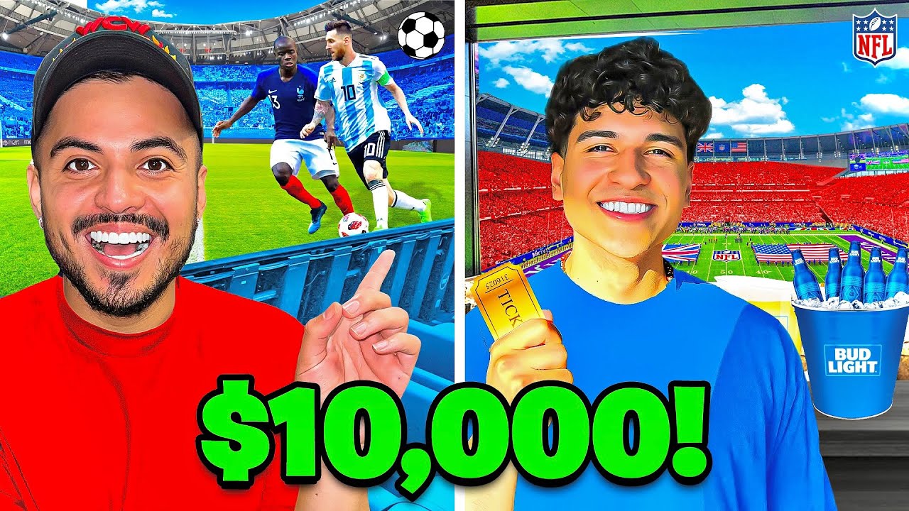 Surprising Best Friend W/ $10,000 Game Day Experience! (NFL + Soccer Edition)