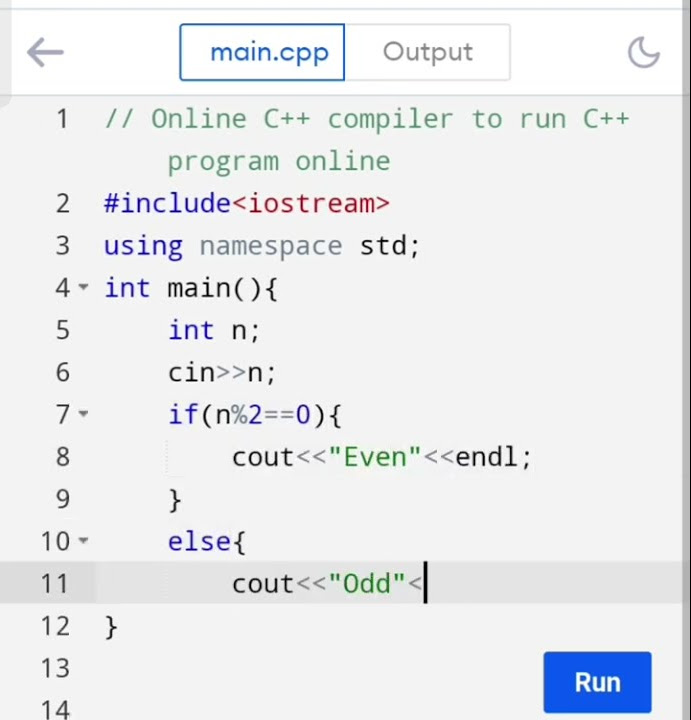 Program to check if a number is even or odd using C++ #programming # ...