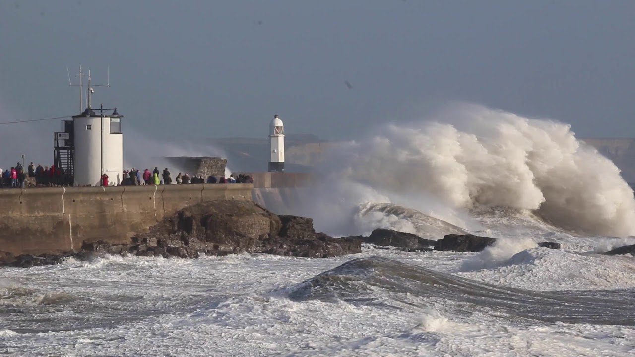 Ex Hurricane Ophelia Batter Porthcawl Pier - YouTube