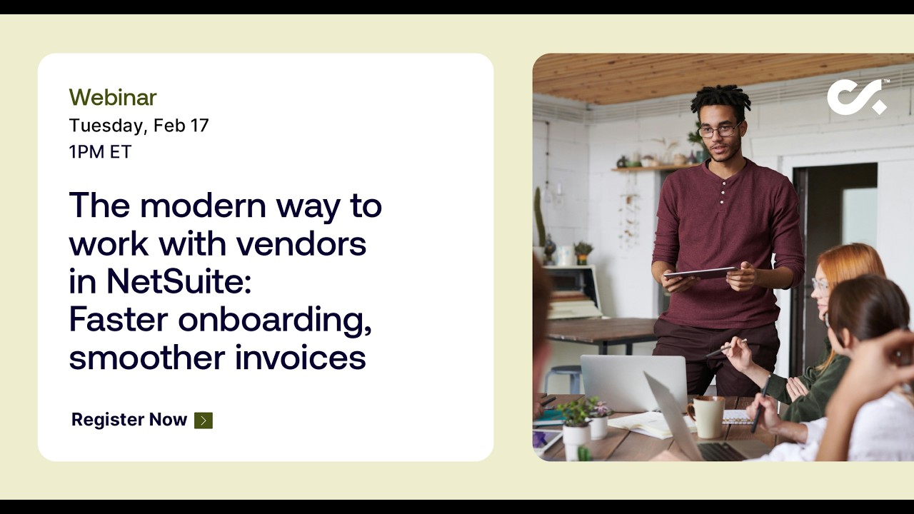 The modern way to work with vendors in NetSuite: Faster onboarding, smoother invoices