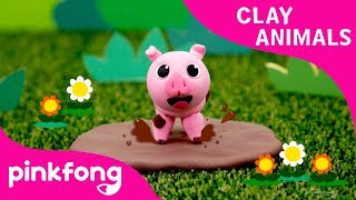 how to make a pig with clay clay animals diy animal songs pinkfong clay time