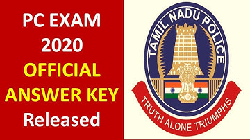 TNUSRB PC 2020 Official Answer Key Released | PC Exam அதிகாரப்பூர்வ Answer key 2020