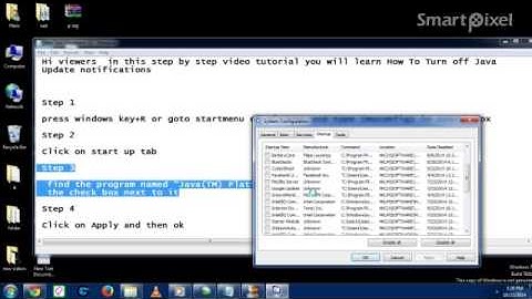 How to Turn off java update notifications in windows