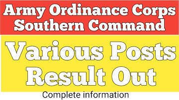 Army Ordinance Corps various posts result Out) complete information