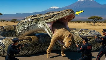 Rescue Team Saves a Mother lion From Giant Python Attack, Lioness Attacked by the Python