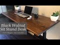 Modern Black Walnut Sit Stand Desk