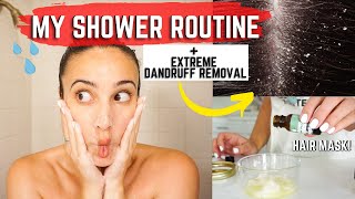 MY SHOWER ROUTINE: PAMPERING + DIY HAIR SCRUB FOR DANDRUFF/ITCHY & SCALP 2022