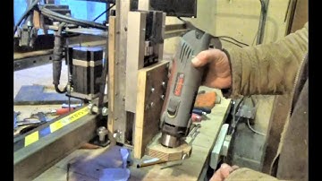 Building A HUGE CNC Router – Part Four, attaching the router (and first cuts..!)