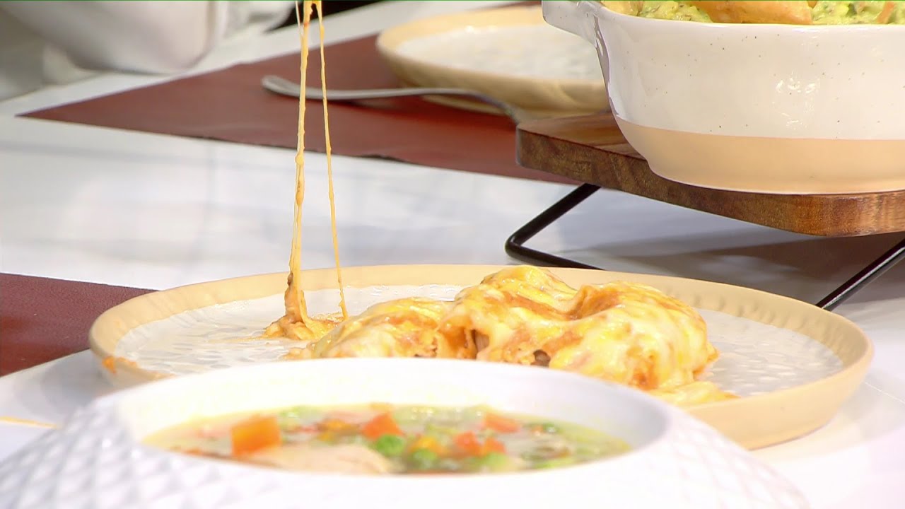 انشيلادا الدجاج وحساء الدجاج مع الخضار (2025-02-15)