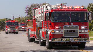 LAFD Light Force 5 & Engine 95 Responding