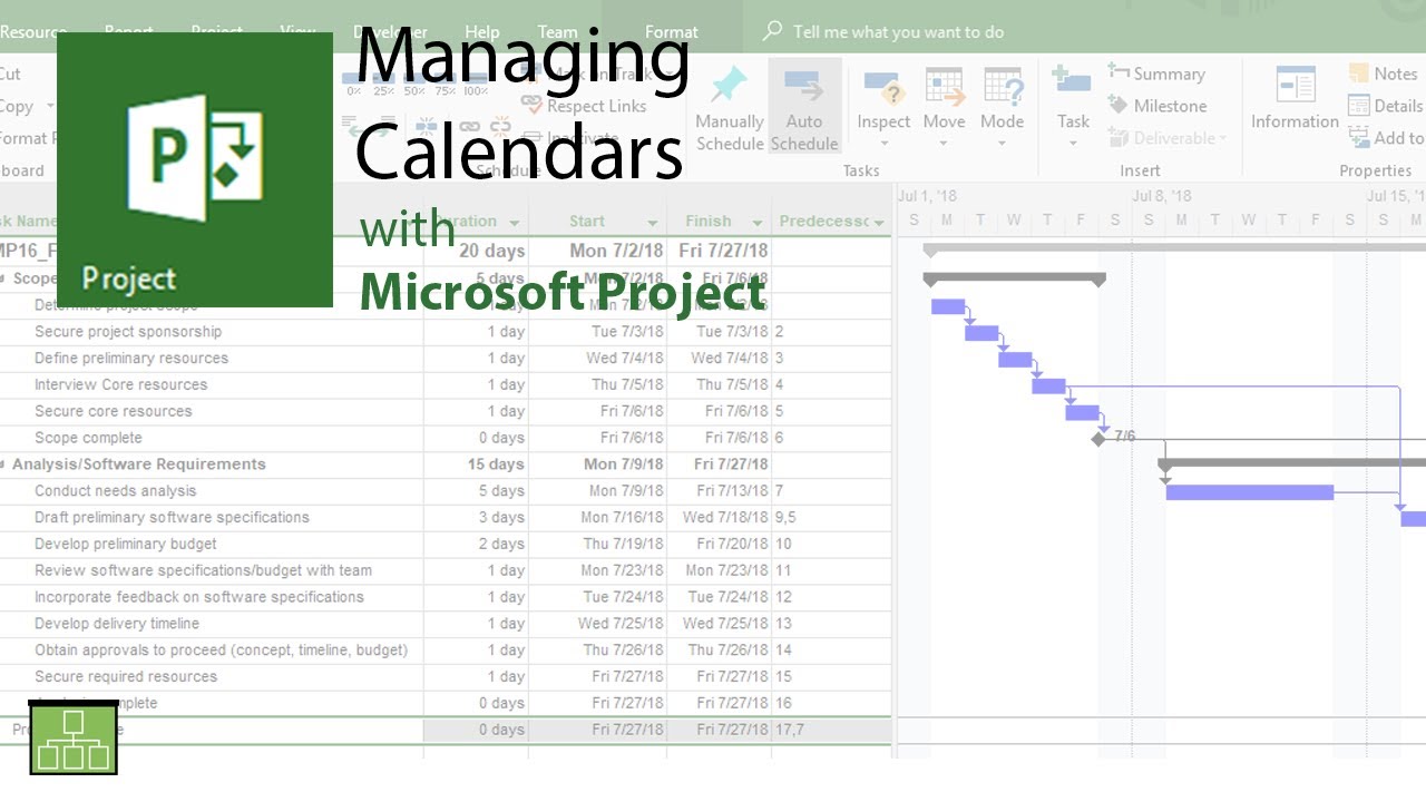 Managing Calendars with Microsoft Project YouTube