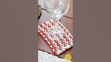 DIY🥤Porta-Copo em Macramê!Tutorial no canal! #macrame #macrametutorial #mesaposta #portacopos