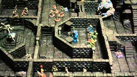 My first DF Game Tiles Dungeon populated with Reaper Bones miniatures Part 1