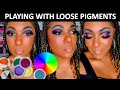 Playing With Sample Beauty Loose Pigments!!  Rainbow Cut Crease Eye Look & Shop My Stash Items