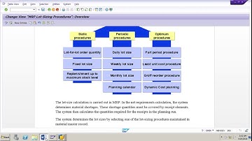 SAP MM MRP Lot Size Calculation