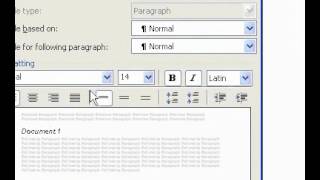 Microsoft Office Word 2003 Modify a style Profile