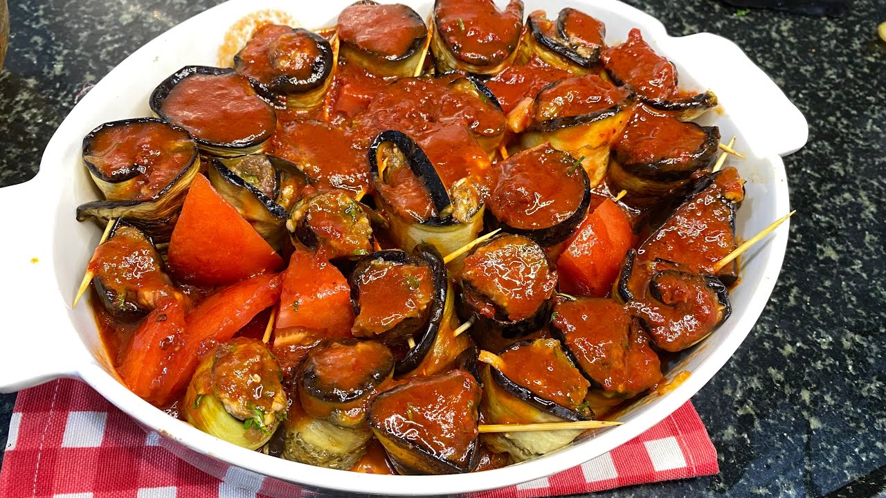 PATLICAN DAN NEFİS PRATİK BİR DAVET YEMEĞİ GÖRÜNÜŞÜ LEZZETİ ŞAHANE PATLICAN KIYMALI SARMA????