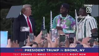 Sheff G and Sleepy Hallow at Trump rally in the Bronx, "Make America Great Again"
