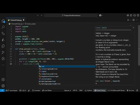 Pygame Pulse Gradient