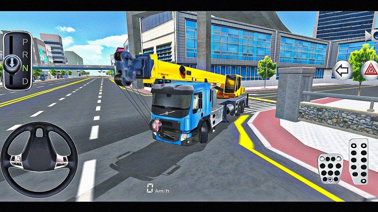 Driving Volvo Heavy Construction Crane for Parking - 3D Driving Class - Full Android Gameplay 