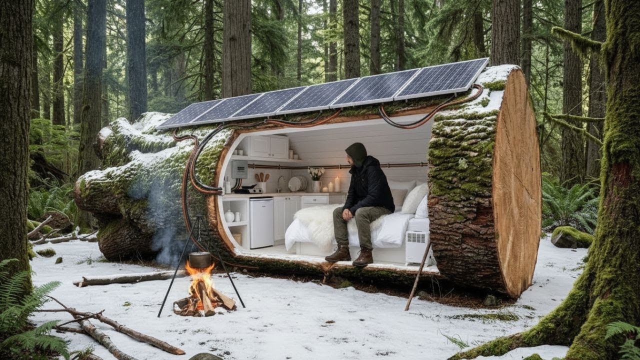 Building a House in the Winter Forest (ASMR) – Man Built a Mini House ...