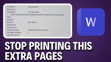 How to stop printing document property summary page || Stop Printing Extra Page Wordfile