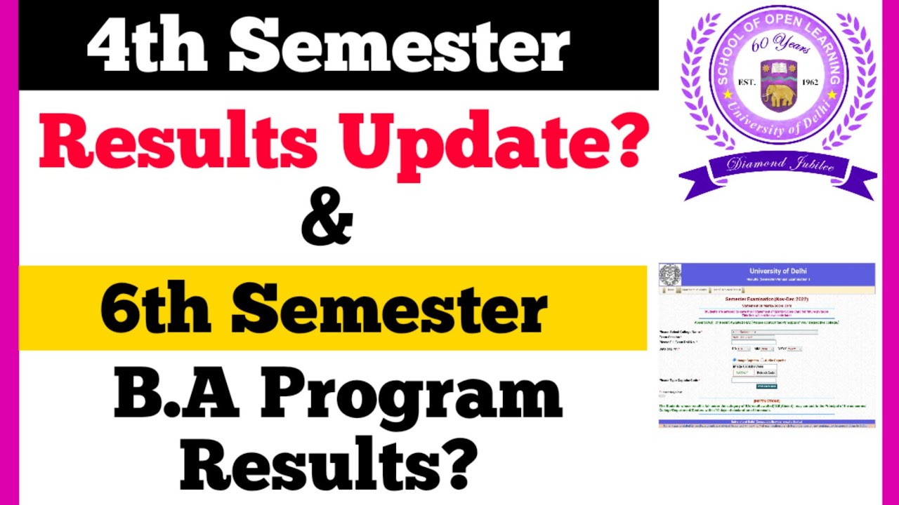 DU SOL 4th semester Results & 6th Semester B.A Program Result??