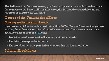 Resolving Unauthorized Errors When Accessing Database Data in Vue.js Using Laravel