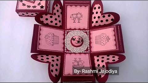 Explosion Box with Paper Cake / Exploding Box Card | by Rashmi Jajodiya