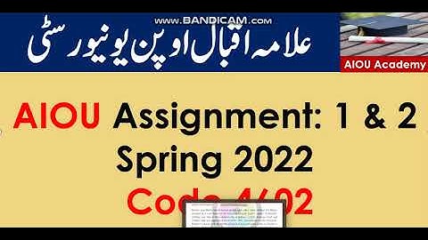 AIOU Code 4602-1 & 2 Solved Assignments spring 2022