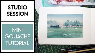 Foggy Landscape GOUACHE Tutorial (Real Time) ✶ Tips & Tricks