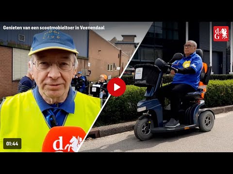 Hoe een vrolijke sliert scootmobielen door Veenendaal dendert