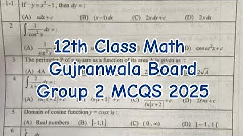 12th class math Gujranwala board group 2 paper 2025 2nd year math group 2 paper 2025