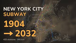 New York City Subway Expansion 1904–2032: Every Line, Year by Year (Animated Map)