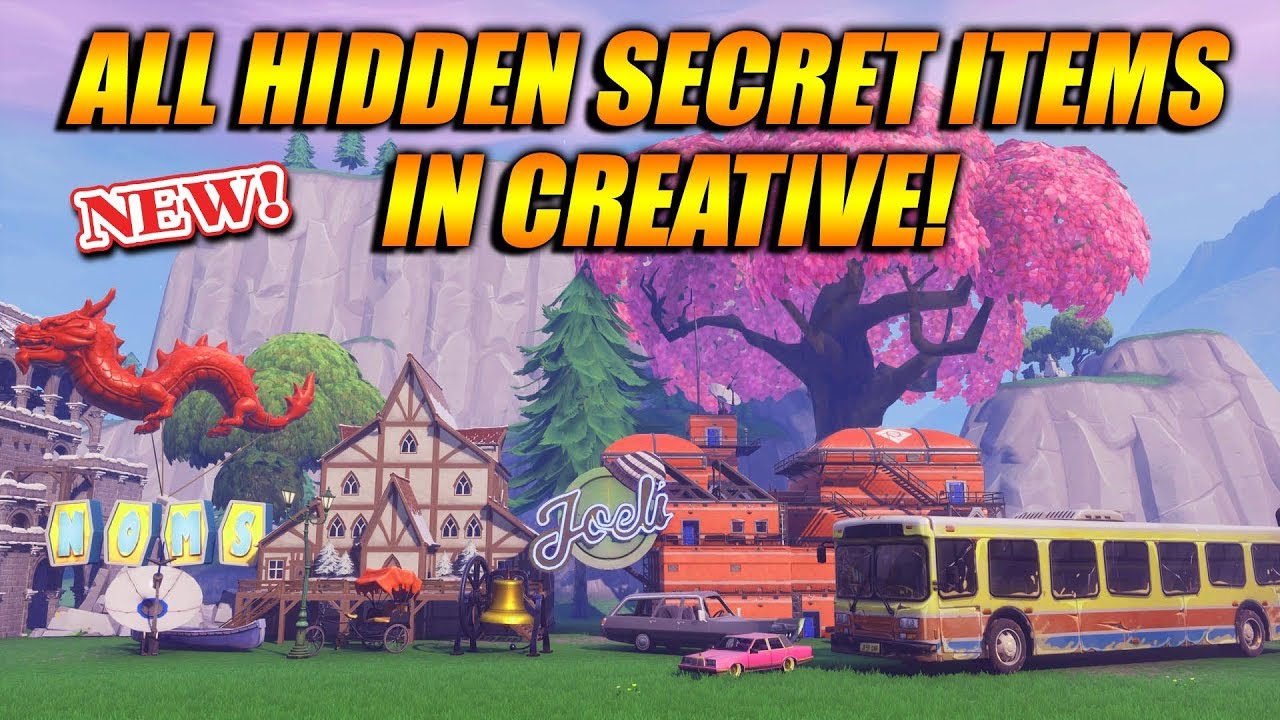 all hidden and secret items in fortnite creative every secret item in creative mode - every item in fortnite creative