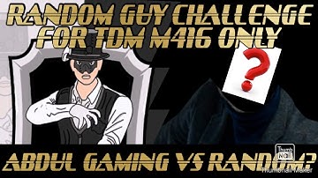 Random Guy Challenge Me For 1v1 TDM Match | Only M416 | PUBGM ABDUL
